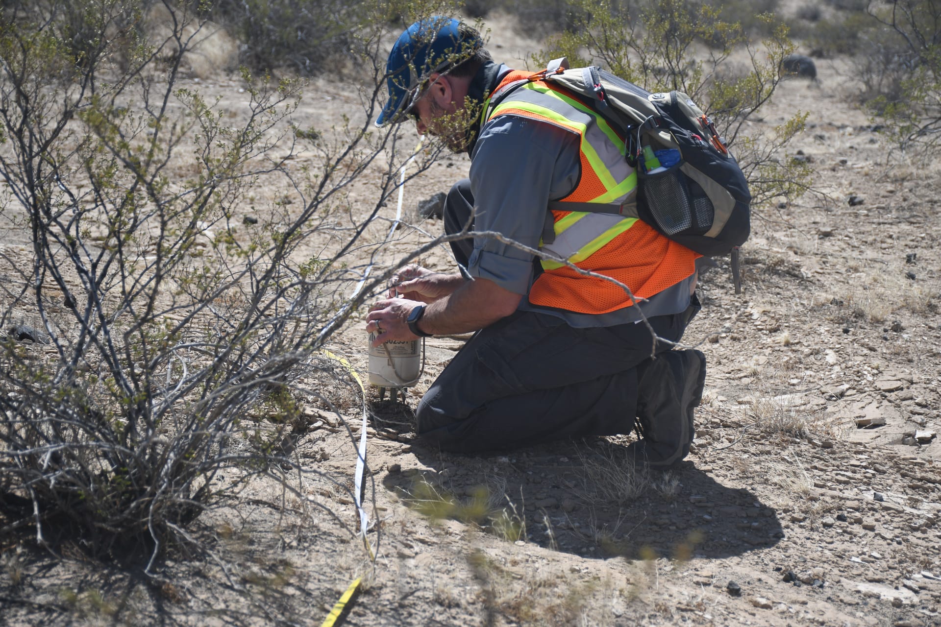 NASA Software Engineer Ben Feist checking field equipment