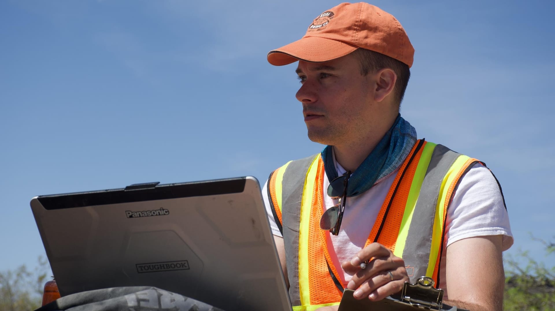 NASA Scientist Jacob Richardson at work in Potrillo Volcanic Field, April 2022